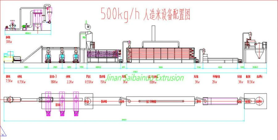 layout of instant rice processing line