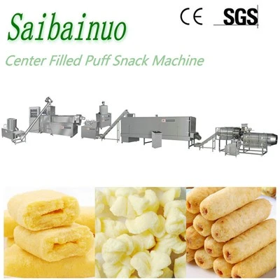 Pengisian Teras Puff Snek Makanan Extruder Pemasangan Jurutera Mesin